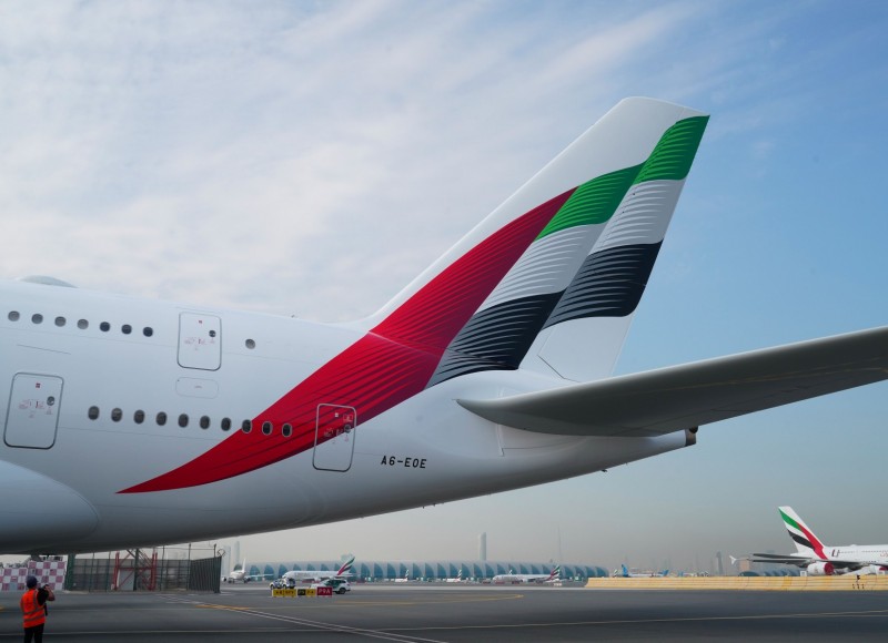 Emirates aircraft tail
